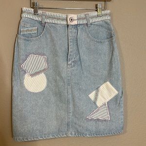 Vintage Y2K  (90’s) RARE Denim Skirt by Major Damage Made in Hong Kong Size 26